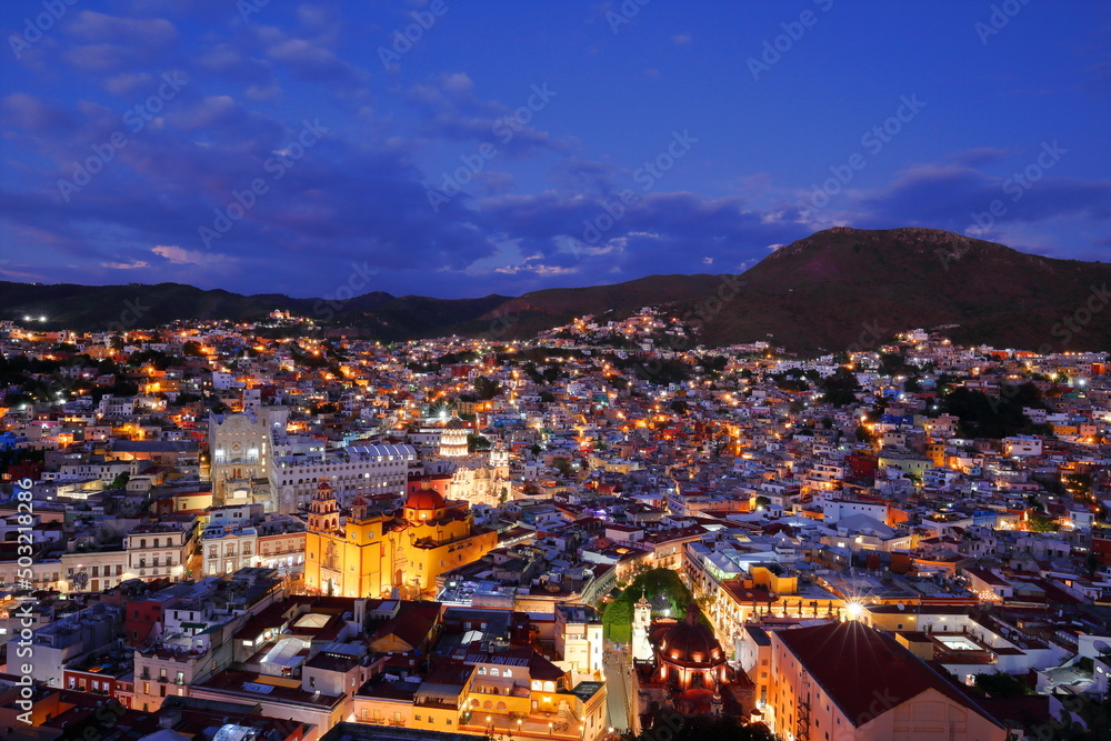 Night view in Guanajuato, Mexico