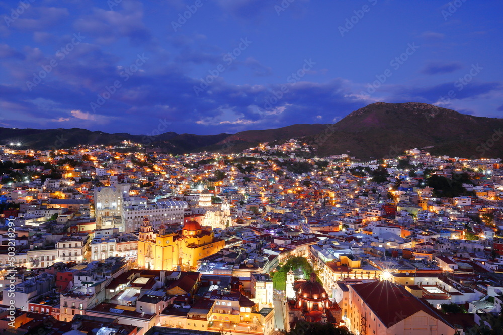 Night view in Guanajuato, Mexico