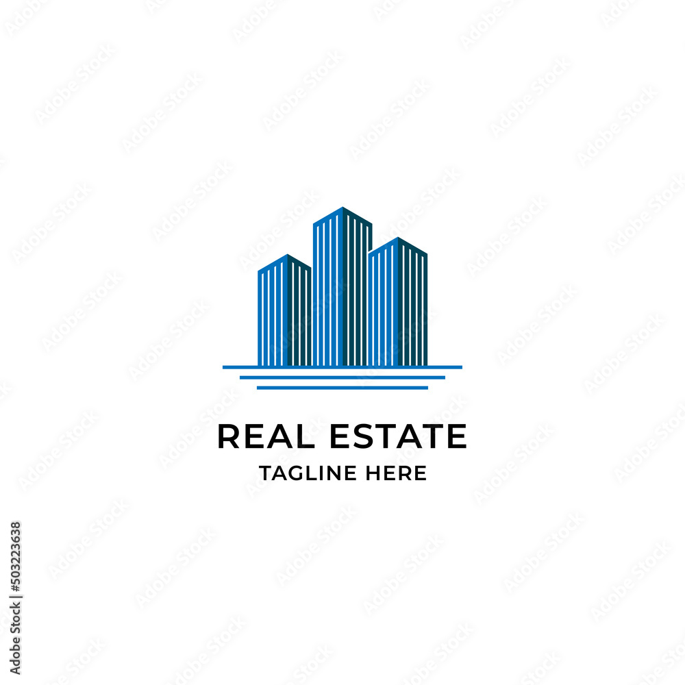 Abstract building design illustration for real estate logo
