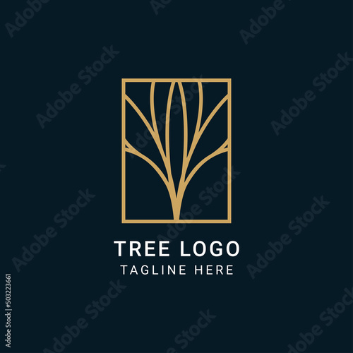 Nature trees logo design vector illustration