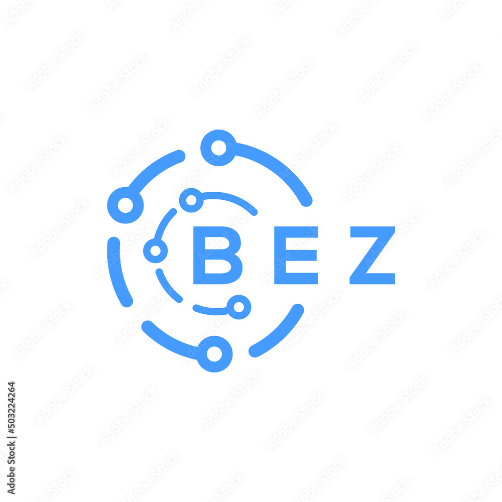 BEZ technology letter logo design on white  background. BEZ creative initials technology letter logo concept. BEZ technology letter design. - obrazy, fototapety, plakaty 