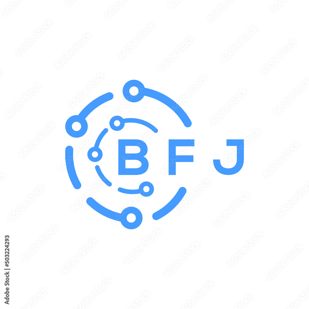 BFJ technology letter logo design on white background. BFJ creative initials technology letter logo concept. BFJ technology letter design. BFJ technology letter logo design on white background. BFJ creative initials technology letter logo concept. BFJ technology letter design.