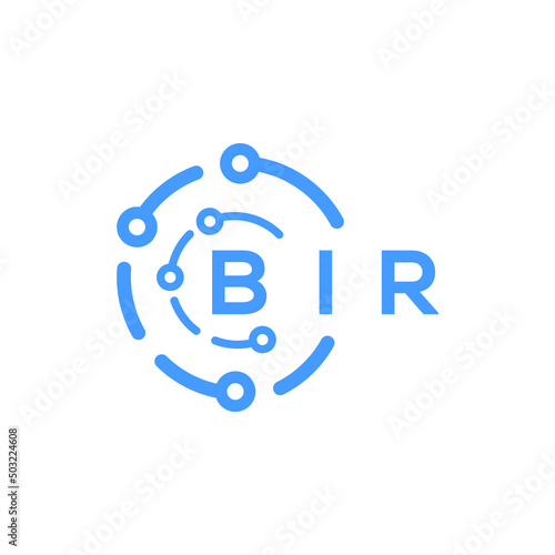 BIR technology letter logo design on white  background. BIR creative initials technology letter logo concept. BIR technology letter design.