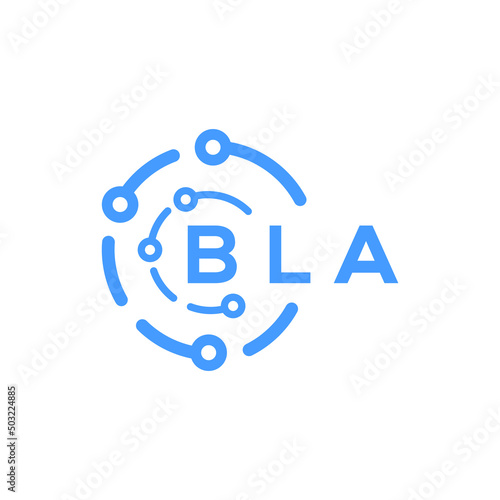 BLA technology letter logo design on white  background. BLA creative initials technology letter logo concept. BLA technology letter design.

