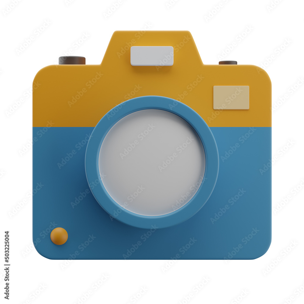 3D illustration camera icon isolated white background 3D illustration camera icon isolated white background