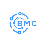 BMC technology letter logo design on white  background. BMC creative initials technology letter logo concept. BMC technology letter design.
