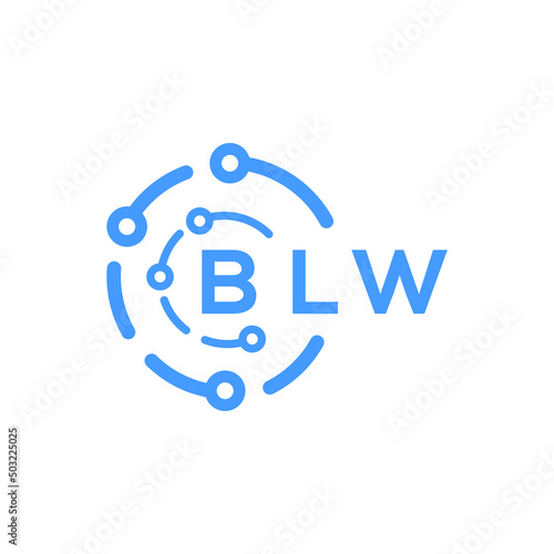 BLW technology letter logo design on white  background. BLW creative initials technology letter logo concept. BLW technology letter design.
