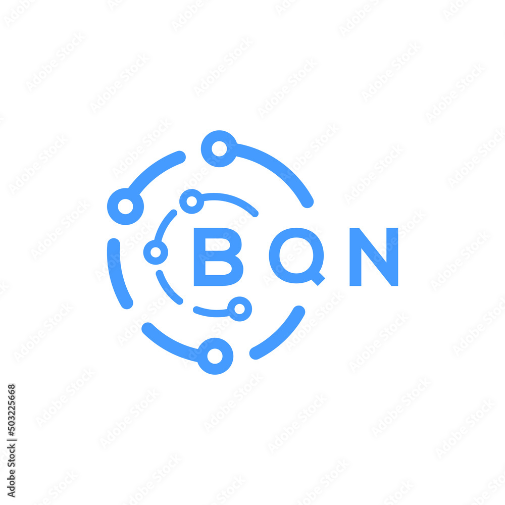 BQN technology letter logo design on white background. BQN creative initials technology letter logo concept. BQN technology letter design. BQN technology letter logo design on white background. BQN creative initials technology letter logo concept. BQN technology letter design.