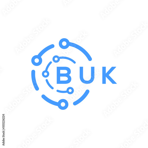 BUK technology letter logo design on white  background. BUK creative initials technology letter logo concept. BUK technology letter design.