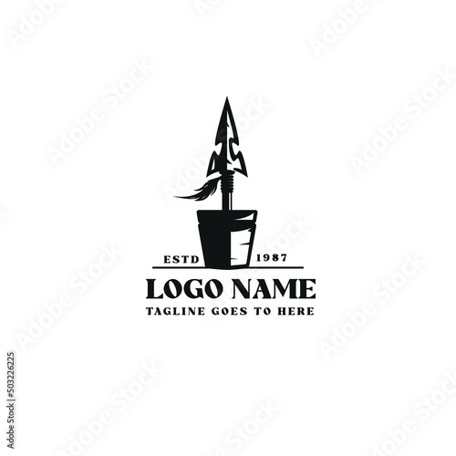 Spear on Pot Logo Design