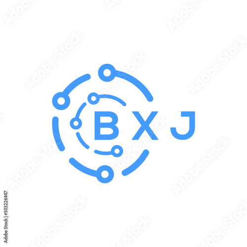 BXJ technology letter logo design on white background. BXJ creative initials technology letter logo concept. BXJ technology letter design.