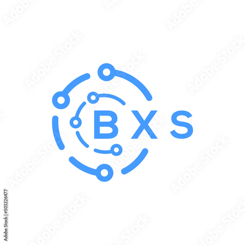 BXS technology letter logo design on white  background. BXS creative initials technology letter logo concept. BXS technology letter design. photo