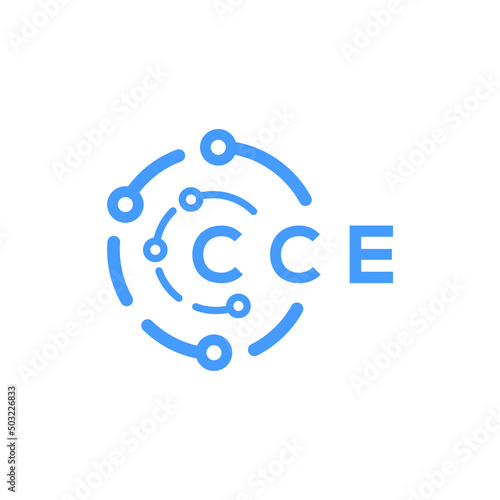 CCE technology letter logo design on white  background. CCE creative initials technology letter logo concept. CCE technology letter design. photo