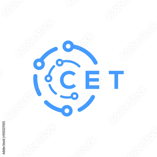 CET technology letter logo design on white  background. CET creative initials technology letter logo concept. CET technology letter design.