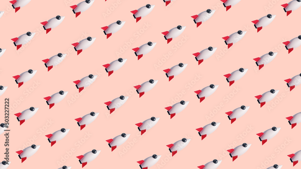 3D Rendering Start up Rocket Cute Clean Pastel color Pattern Animation 3D illustration Background 3D Rendering Start up Rocket Cute Clean Pastel color Pattern Animation 3D illustration Background