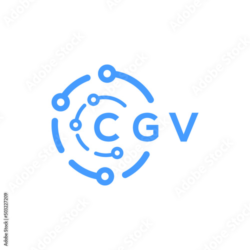 CGV technology letter logo design on white  background. CGV creative initials technology letter logo concept. CGV technology letter design. photo