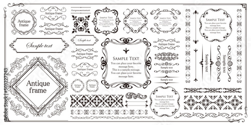 装飾デザイン　美しい額　フレームデザイン　テンプレート　アンティーク　ビンテージ　ラグジュアリー