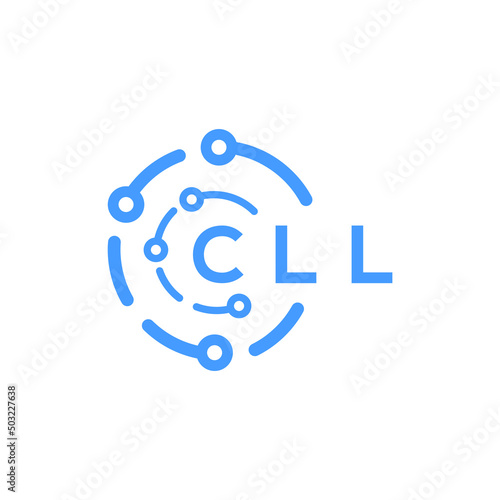 CLL technology letter logo design on white  background. CLL creative initials technology letter logo concept. CLL technology letter design.
