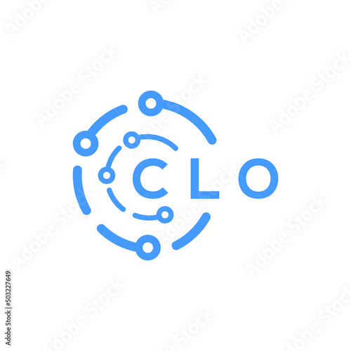 CLO technology letter logo design on white  background. CLO creative initials technology letter logo concept. CLO technology letter design.
