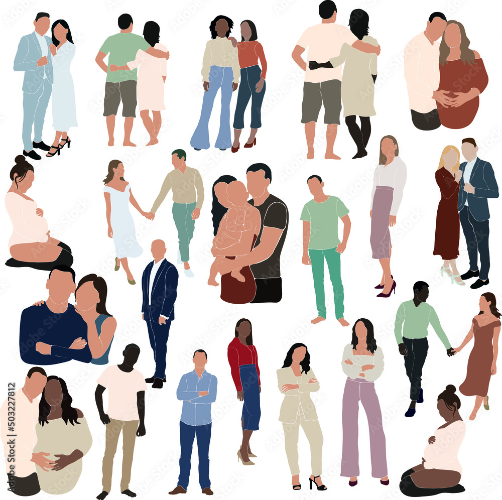 Obraz premium Diversity group of working people, diverse business men and women avatar icons. Vector illustration of people flat design characters.