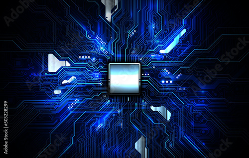 Token NFT text on CPU chip with digital circuit board background. Concept of NFT becomes more popular and well known. Product from crypto currency technology