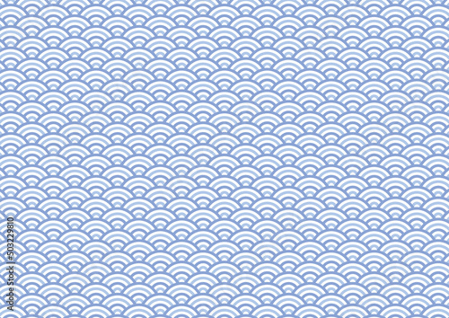 青海波　背景　ブルー　水色　交互 photo