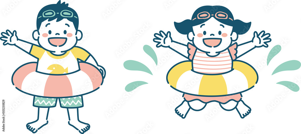 水着を着た子どものイラスト 海 プール 男の子と女の子
水着を着た子どものイラスト 海 プール 男の子と女の子