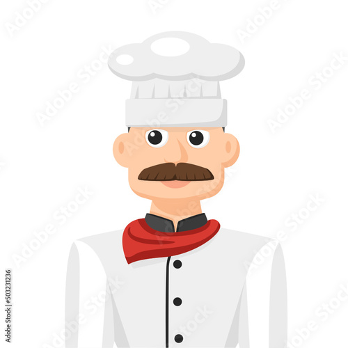 Chef or cook in simple flat vector. personal profile icon or symbol. people concept vector illustration.