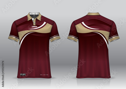 jersey polo shirt design, for uniform team front and back
