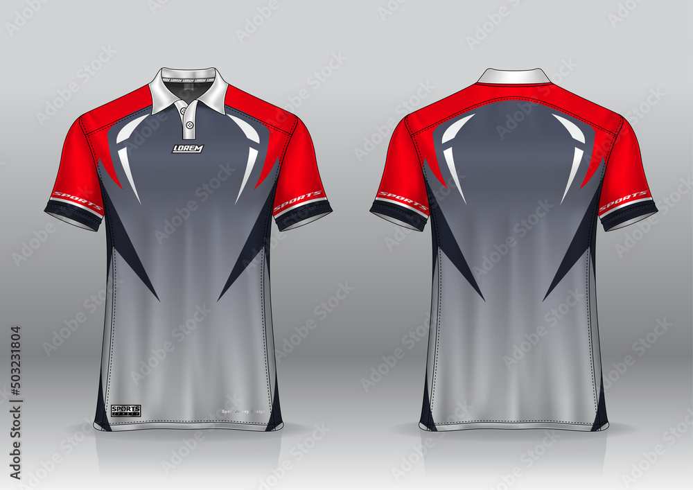 Vetor de T-shirt polo sport design badminton golf jersey mockup for ...