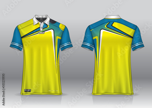 T-shirt polo sport design  badminton golf jersey mockup for uniform template