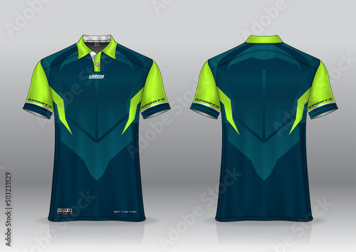T-shirt polo sport design  badminton golf jersey mockup for uniform template