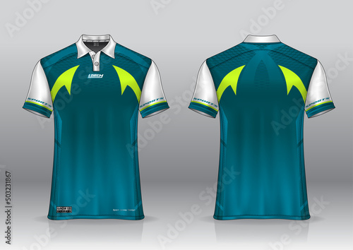 T-shirt polo sport design  badminton golf jersey mockup for uniform template