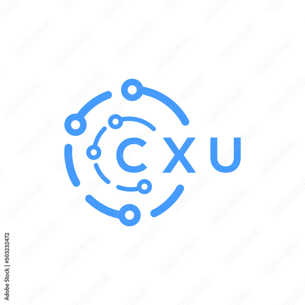CXU technology letter logo design on white background. CXU creative initials technology letter logo concept. CXU technology letter design. CXU technology letter logo design on white background. CXU creative initials technology letter logo concept. CXU technology letter design.
