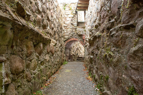 Tunnel at ruins of Kronoberg castle in Vaxjo, SwedenTunnel at ruins of Kronoberg castle in Vaxjo, Sweden photo