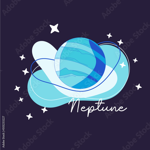cute style illustration of outerspace galaxy planets