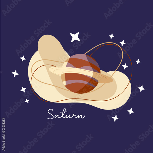 cute style illustration of outerspace galaxy planets