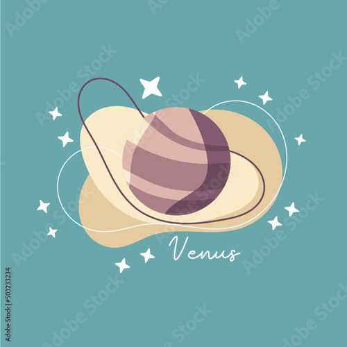 cute style illustration of outerspace galaxy planets