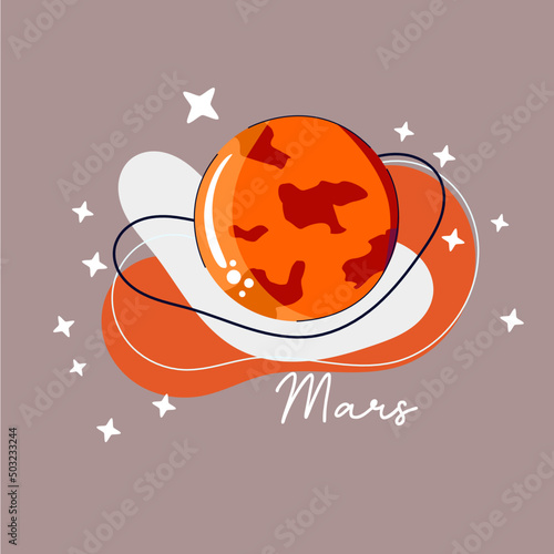 cute style illustration of outerspace galaxy planets