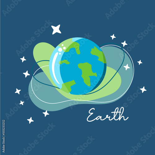 cute style illustration of outerspace galaxy planets