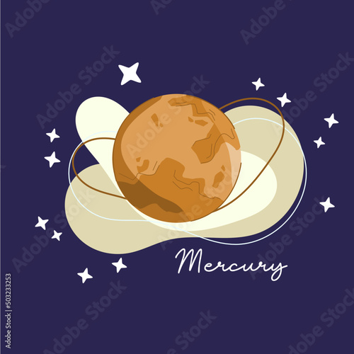 cute style illustration of outerspace galaxy planets