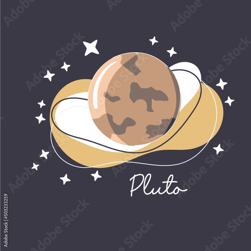 cute style illustration of outerspace galaxy planets