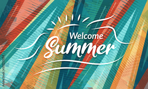 Colourful summer banner background vector 
