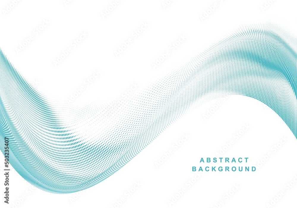 Fototapeta premium Abstract dotted particles flowing wave background