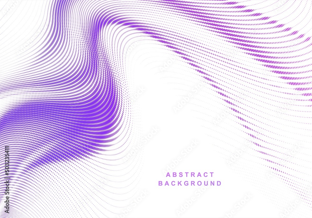 Abstract purple dotted particles flowing wave background Abstract purple dotted particles flowing wave background