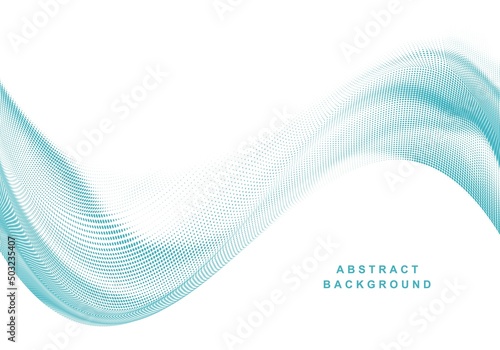 Abstract dotted particles flowing wave background