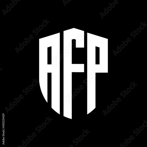 AFP letter logo design. AFP modern letter logo with black background. AFP creative  letter logo. simple and modern letter logo. vector logo modern alphabet font overlap style. Initial letters AFP   photo
