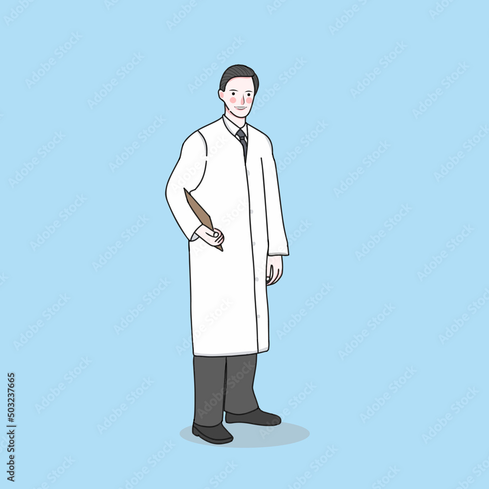 male doctor character standing male doctor character standing