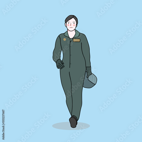 pilot a fighter character illustration