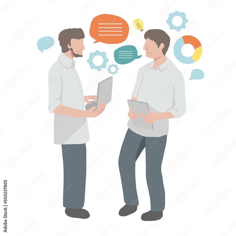 Business people discussion vector illustration, business concept Business people discussion vector illustration, business concept